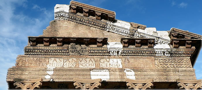 Tomba di Marcus Nonius Macrinus - Timpano del Capitolium di Brixia con la dedica di Vespasiano