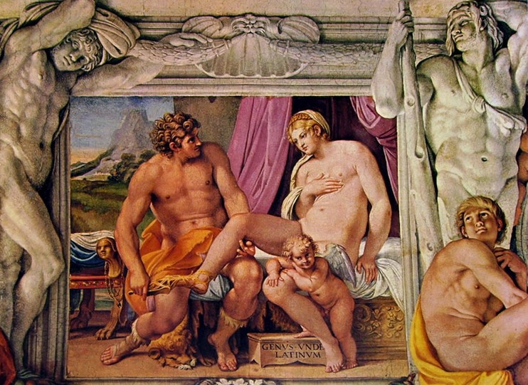 Annibale Carracci: Venere ed Anchise, affresco 1597 - Palazzo Farnese, Roma IT