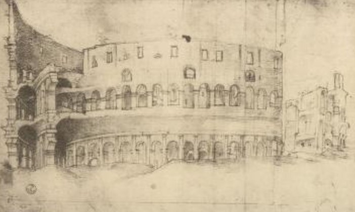 Giovanni Antonio Dosio. Teatro Marcello nel 1560 circa